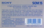 Compact Cassette Sony SOM 15 Computer Cassette 1983 Europe