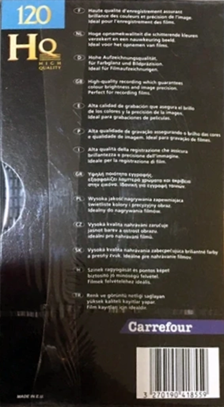 VHS, Video Home System Carrefour 120 Type I Normal Europe