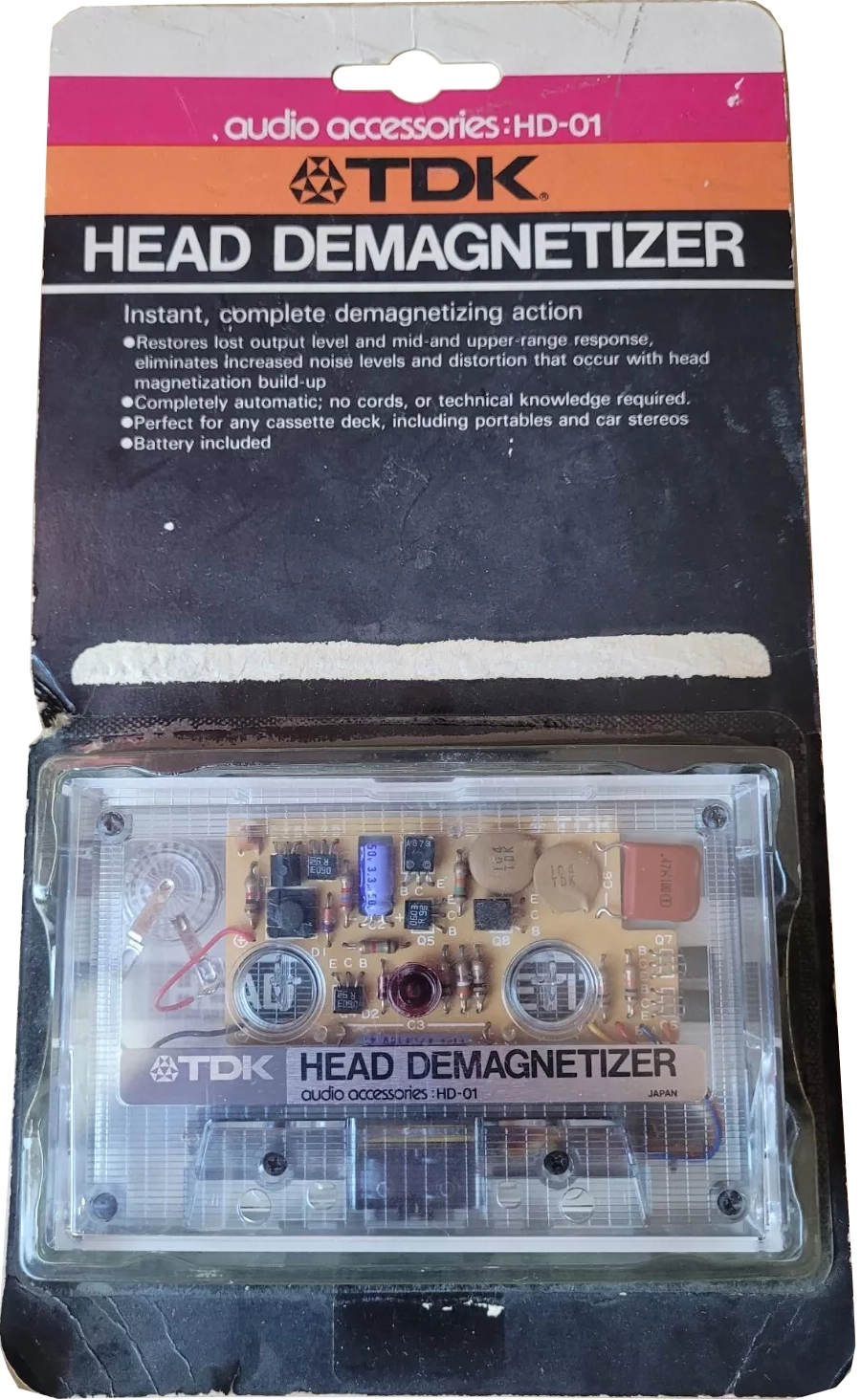 Blister TDK "HD-01" Head Demagnetiser 1978 Worldwide