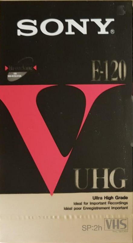 VHS, Video Home System Sony UHG 120 "E-120VHGB" Type I Normal Europe
