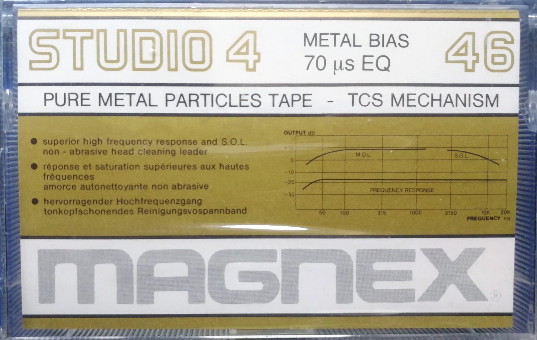 Compact Cassette Magnex Studio 4 46 Type IV Metal 1985 Europe
