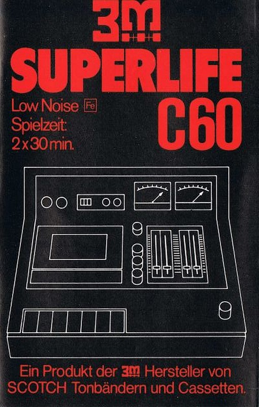 Compact Cassette 3M Superlife 60 Type I Normal Europe