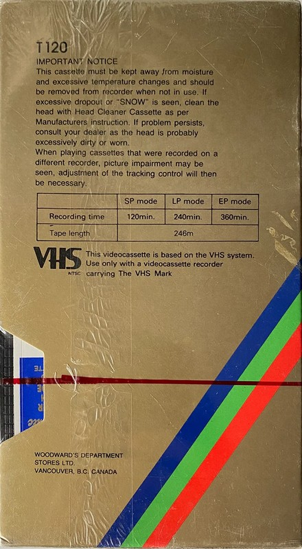 VHS, Video Home System TranSonic 120 Type I Normal Canada