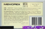 Compact Cassette Memorex Cire IV 90 Type IV Metal 1991 Canada, USA