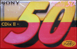 Compact Cassette Sony CDix II 50 "C-50CDX2E" Type II Chrome 1997 Japan