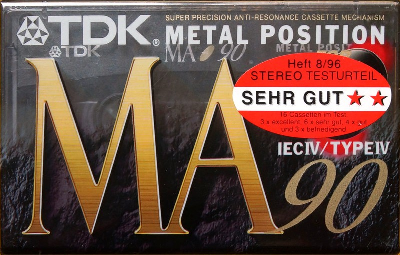 Compact Cassette TDK MA 90 "MA-90EA" Type IV Metal 1994 Europe