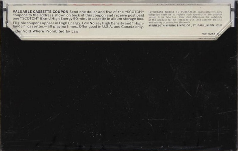 Compact Cassette Scotch 60 Type I Normal 1975 USA
