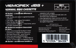 Compact Cassette Memorex dBS+ 100 Type I Normal 1989 Europe