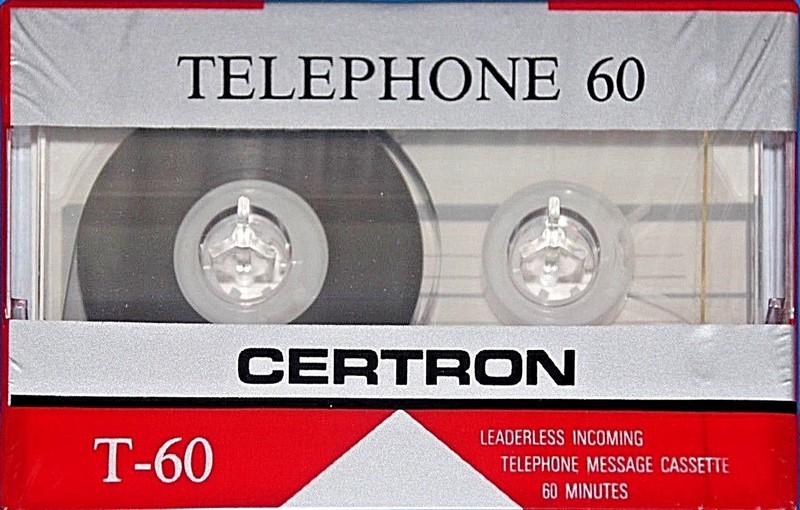 Compact Cassette Certron Telephone 60 Type I Normal China