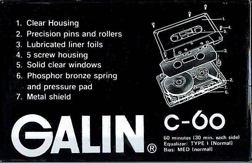 Compact Cassette Galin GH 60 Type I Normal 1990 China