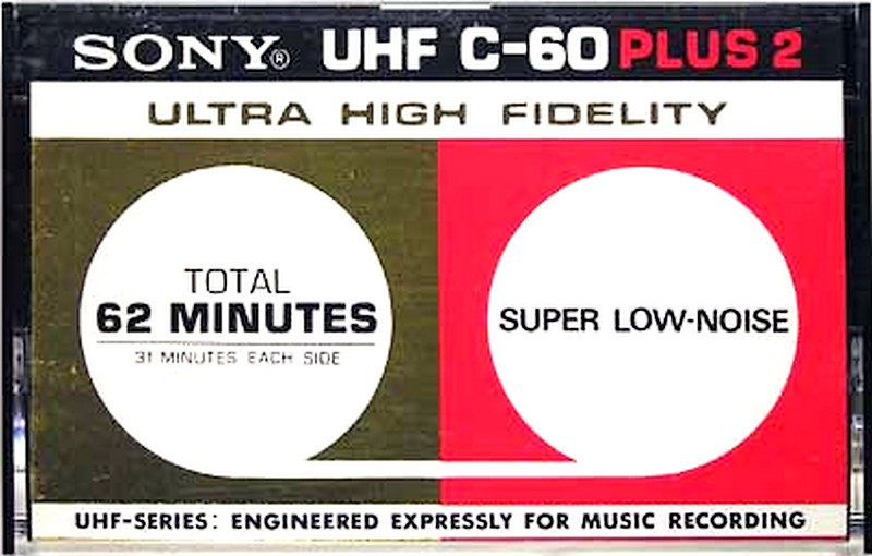 Compact Cassette Sony 60+2 "UHF" Type I Normal 1974 USA