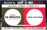 Compact Cassette Sony 60+2 "UHF" Type I Normal 1974 USA