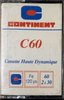 Compact Cassette Continent / Continente 60 Type I Normal 1981 France