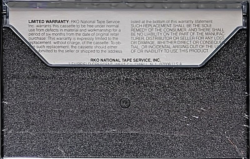 Compact Cassette RKO Broadcast I 90 Type I Normal 1980 USA