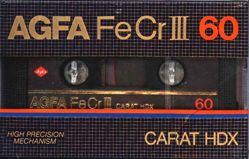 Compact Cassette AGFA CARAT 60 "HDX" Type III Ferro Chrome 1982 Europe