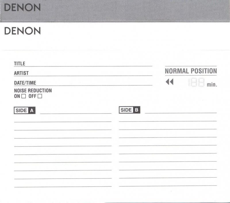 Compact Cassette Denon Lapisia 120 "VDO1-120" Type I Normal 1997 Japan