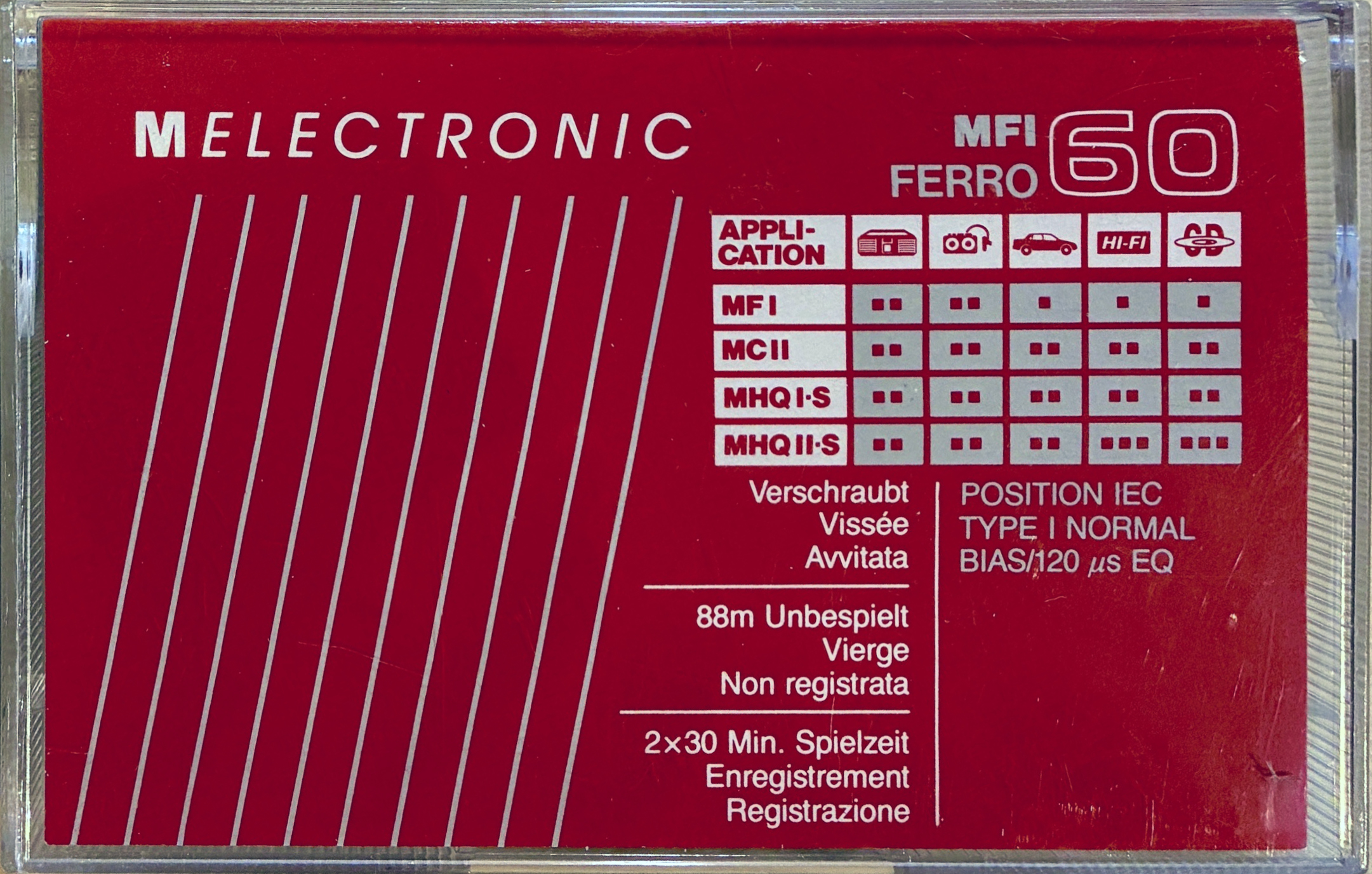 Compact Cassette Melectronic MF I 60 Type I Normal 1987 Switzerland