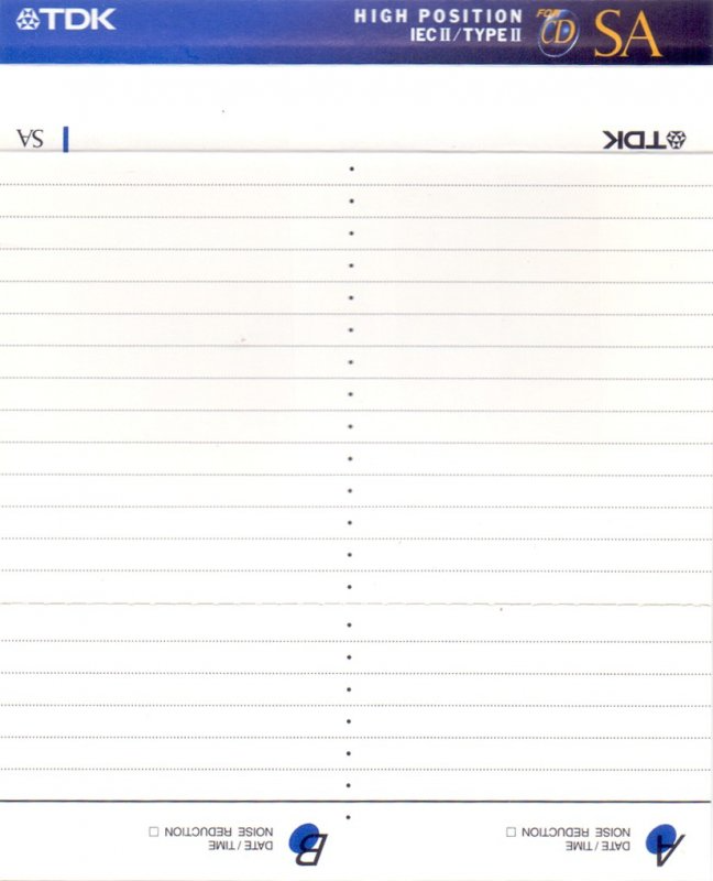 Compact Cassette TDK SA 80 "SA-80EA" Type II Chrome 1995 Europe