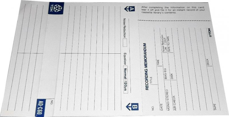 Compact Cassette TDK AD 60 Type I Normal 1979 Europe, USA