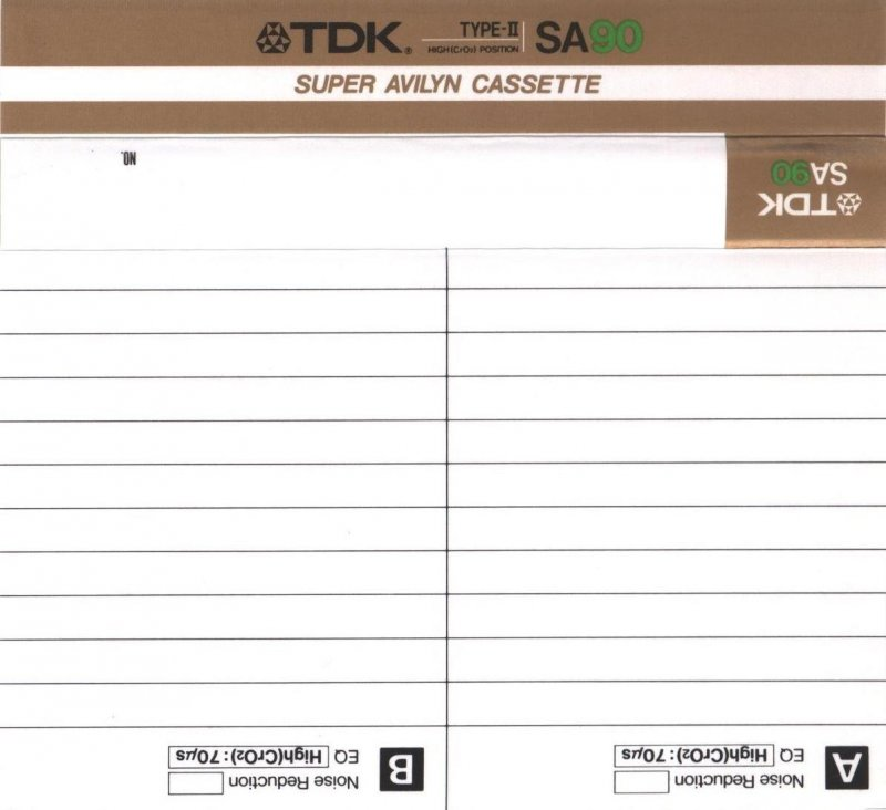 Compact Cassette TDK SA 90 Type II Chrome 1987 North America