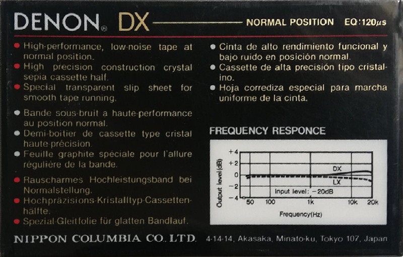 Compact Cassette Denon DX 90 Type I Normal 1990 Europe