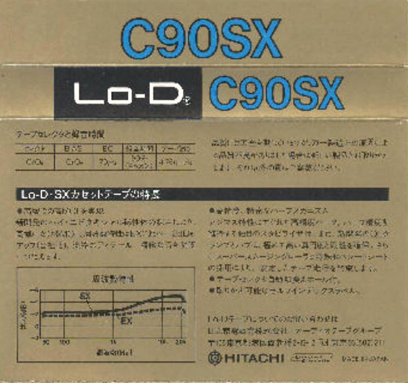 Compact Cassette Lo-D SX 90 Type II Chrome 1981 Japan