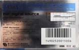 Compact Cassette AXIA Master 60 "HD" Type I Normal 1989 Japan