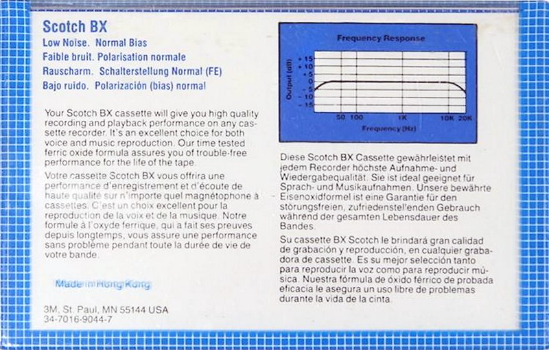 Compact Cassette Scotch BX 60 Type I Normal 1982 Europe