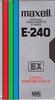 VHS, Video Home System Maxell EX 240 "E-240EX" Type II Chrome 1985 Europe