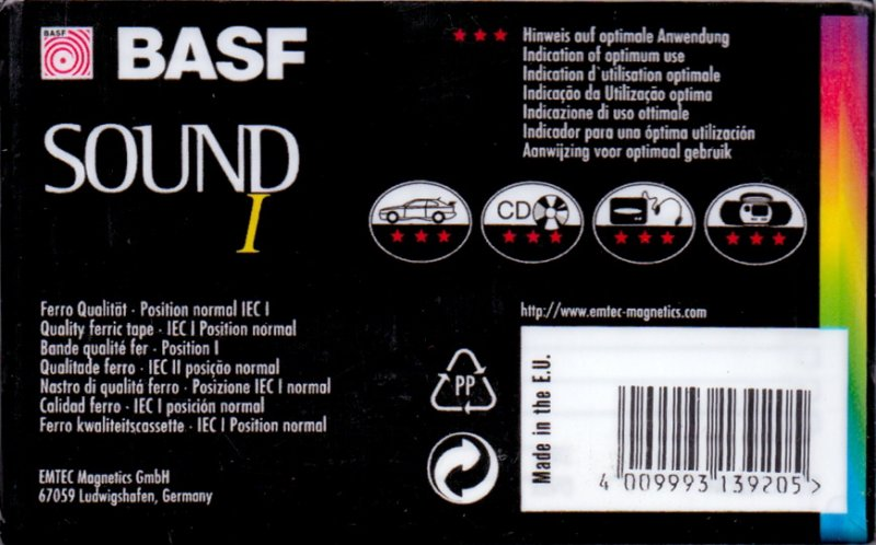 Compact Cassette BASF Sound 90 Type I Normal 1997 Europe
