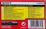 Compact Cassette Sony HF 60 "C-60HFC" Type I Normal 2002 Europe