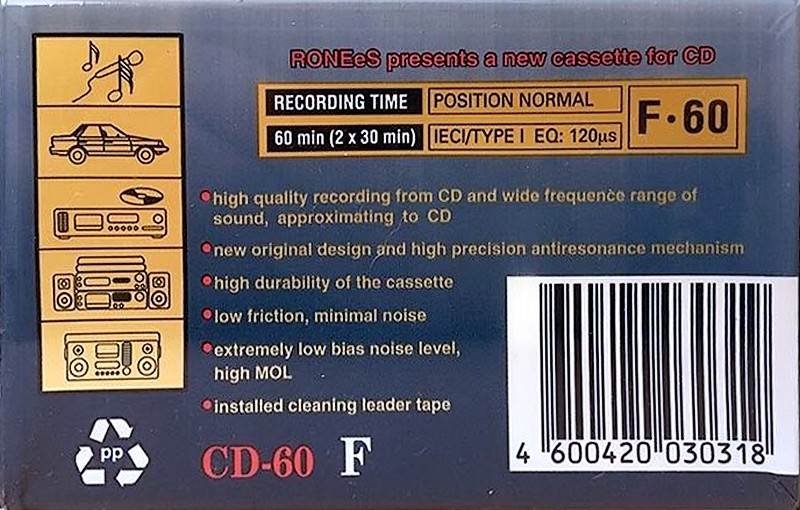 Compact Cassette Ronees 60 Type I Normal USSR