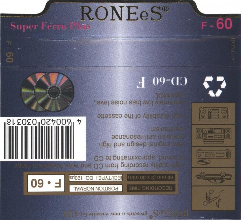 Compact Cassette Ronees 60 Type I Normal USSR