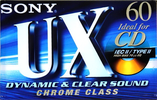 Compact Cassette Sony UX 60 "C-60UXD" Type II Chrome 2000 Europe
