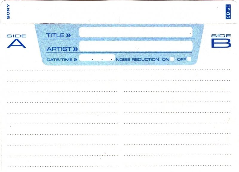 Compact Cassette Sony CDix I 54 "C-54CDX1E" Type I Normal 1997 Japan