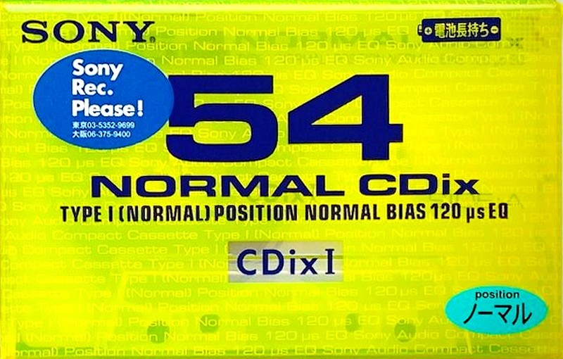 Compact Cassette Sony CDix I 54 "C-54CDX1E" Type I Normal 1997 Japan