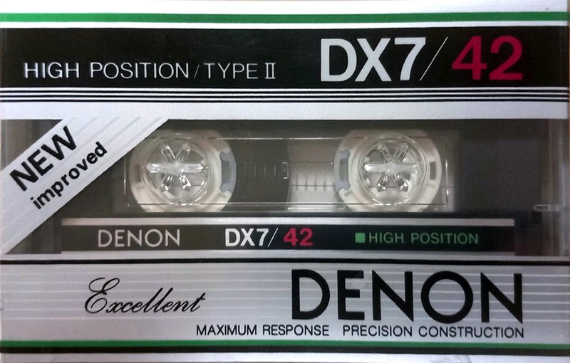 Compact Cassette Denon DX7 42 "Exellent" Type II Chrome 1983 Japan