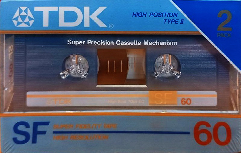 2 pack TDK SF 60 "SF-60X2" Type II Chrome 1985 Japan