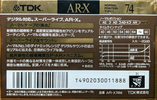 Compact Cassette TDK AR-X 74 "AR-X74M" Type I Normal 1990 Japan
