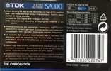 Compact Cassette TDK SA 100 "SA-100ET" Type II Chrome 1992 Europe