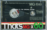Compact Cassette Thats MG-X 60 Type IV Metal 1984 Japan