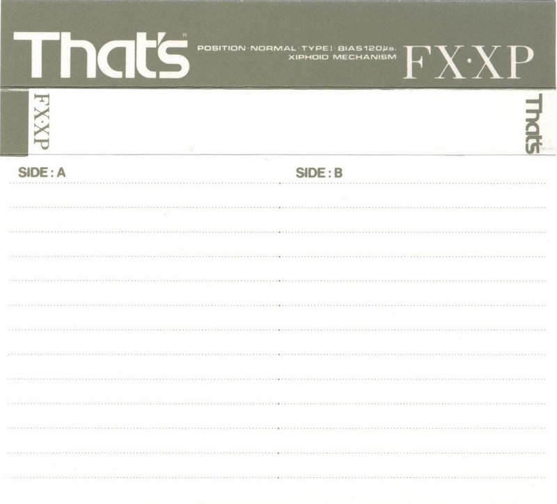 Compact Cassette Thats FX-XP 46 Type I Normal 1991 Japan