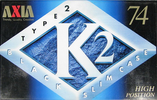 Compact Cassette AXIA K2 74 "K2C 74" Type II Chrome 1997 Japan