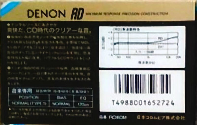 Compact Cassette Denon RD 60 "RD60M" Type I Normal 1987 Japan