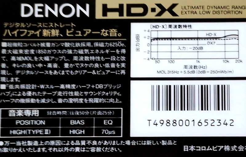 Compact Cassette Denon HD-X 50 Type II Chrome 1987 Japan