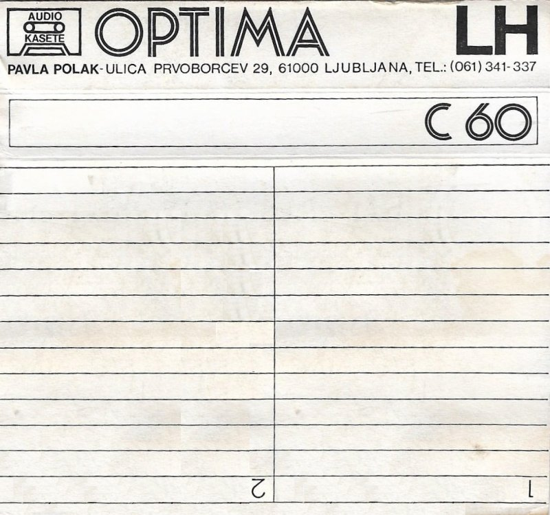 Compact Cassette Optima LH 60 Type I Normal Slovenia