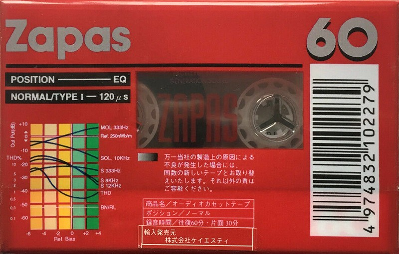 Compact Cassette Zapas 60 Type I Normal Japan