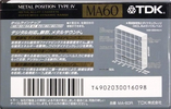 Compact Cassette TDK MA 60 "MA-60R" Type IV Metal 1992 Japan
