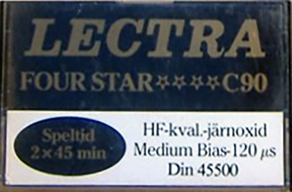 Compact Cassette Lectra Four Star 90 Type I Normal Sweden