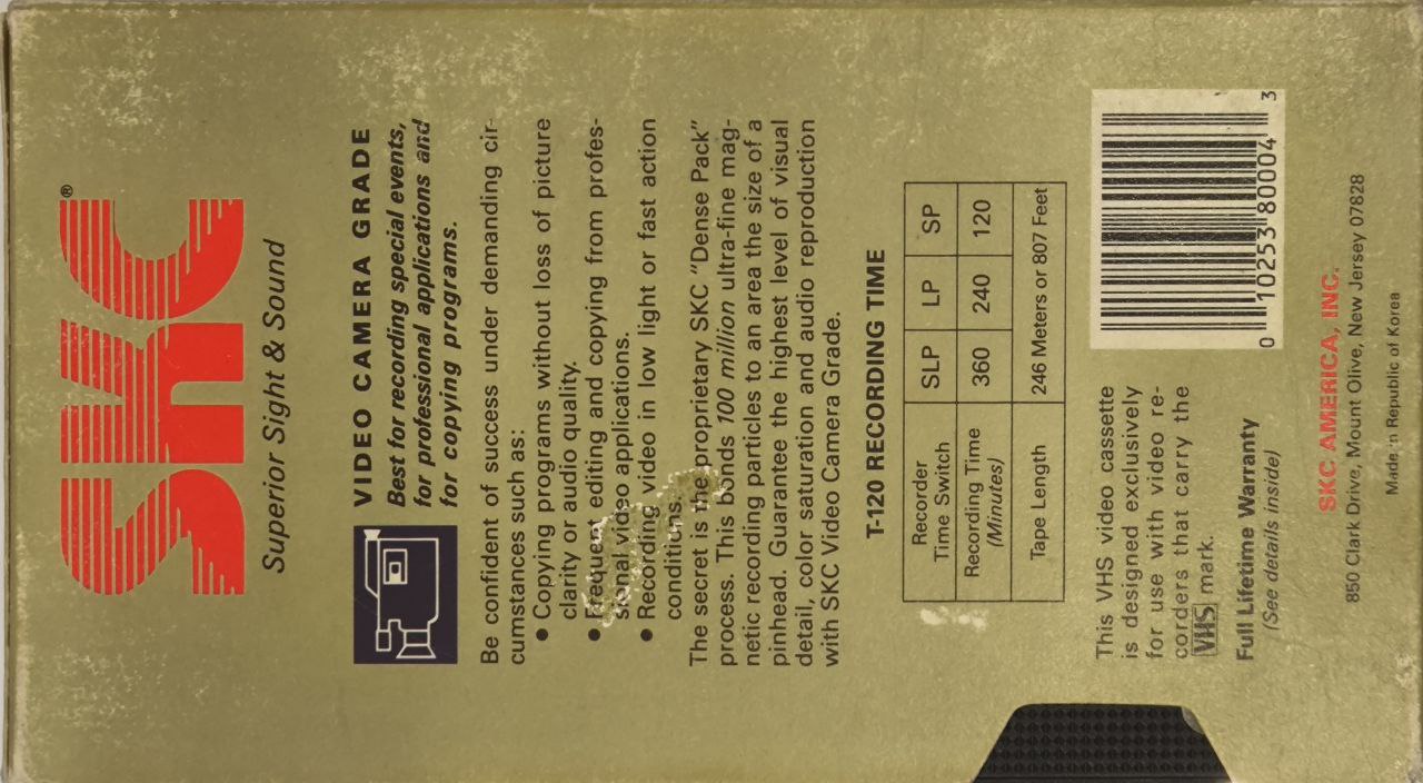 VHS, Video Home System SKC 120 Type I Normal USA
